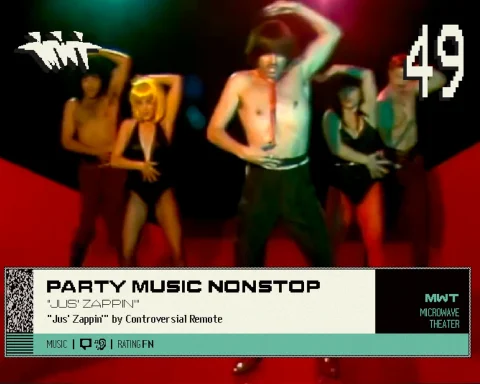 A screenshot of Party Music Nonstop on Blippo+'s channel 49.