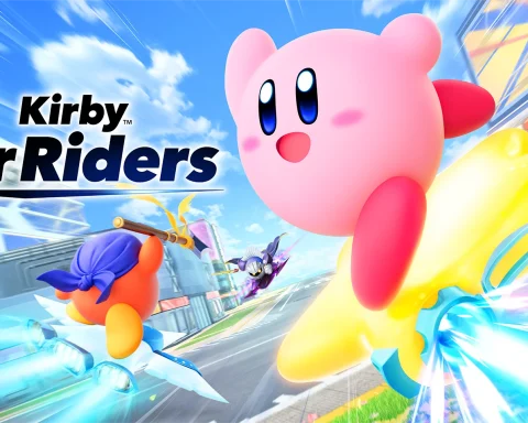 The key art for Kirby Air Riders.