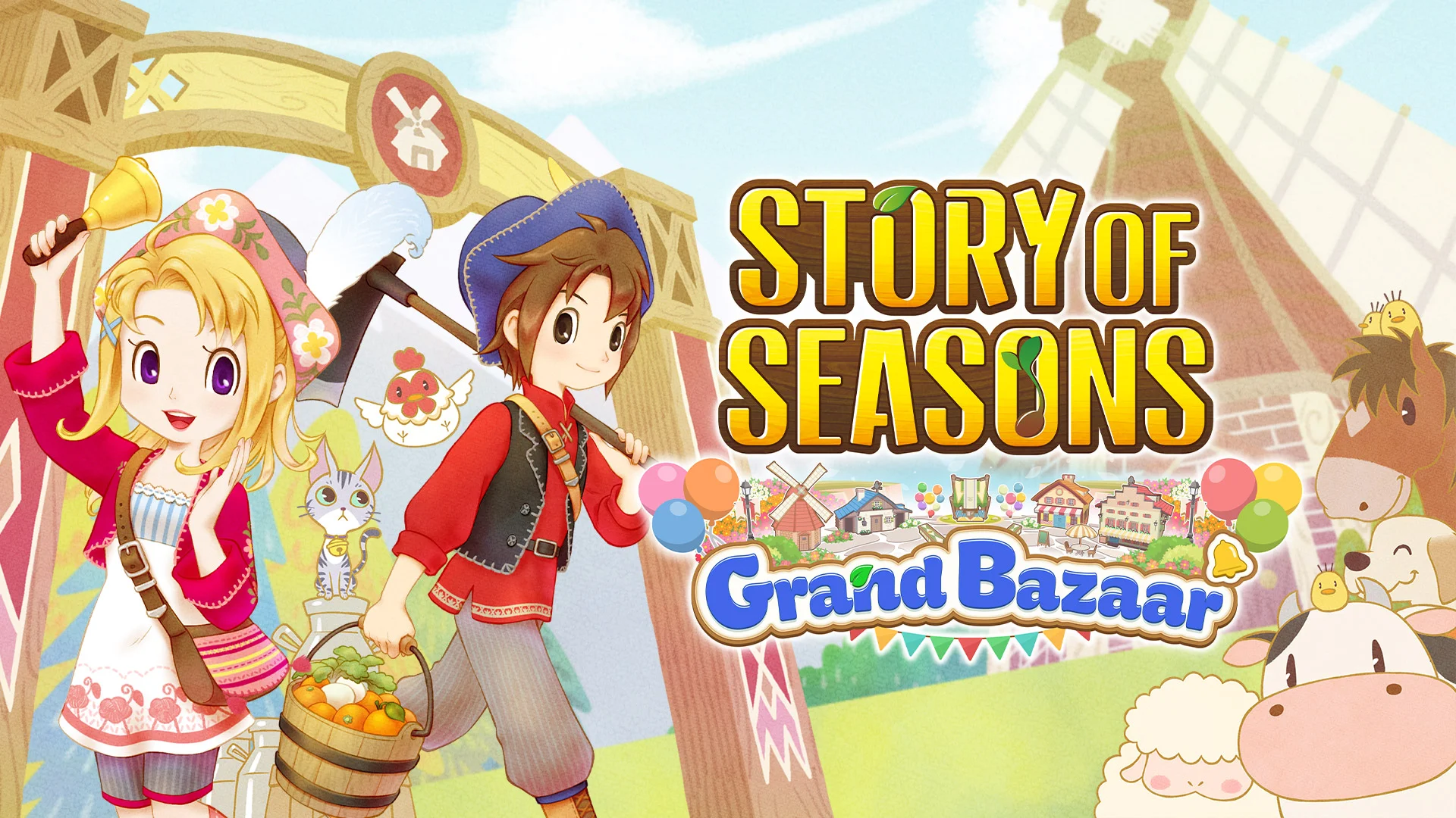 The key art for Story of Seasons: Grand Bazaar.